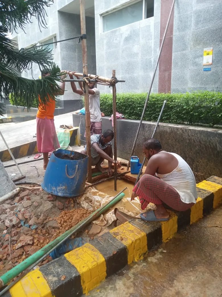 Earth boring work at Nafco Pharma site preparation